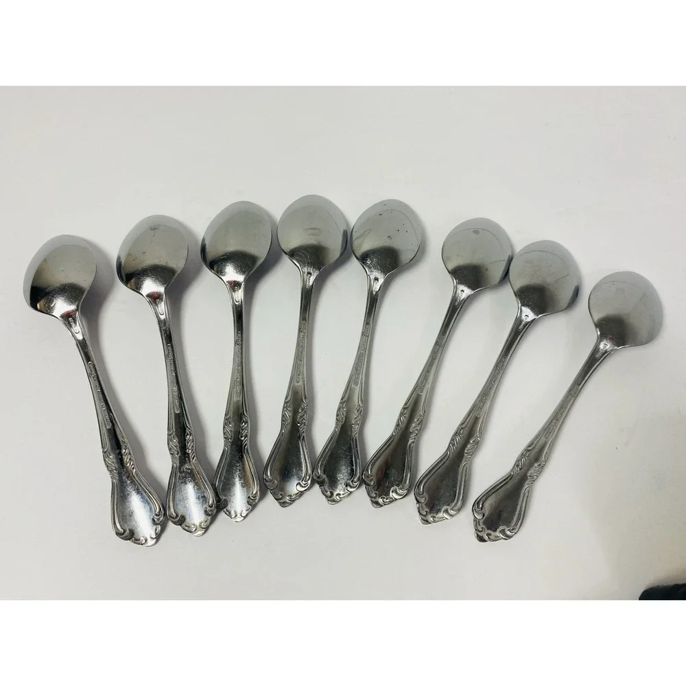 Belle Grove Reed & Barton Select Soup Spoon Lot 8 Stainless Flatware Replacement